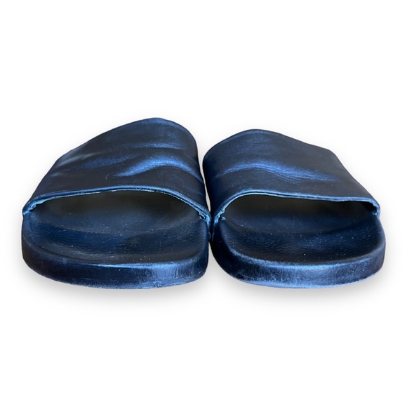 All Saints Mistly Solid Black Leather Slide 1" Platform - Picture 5 of 9